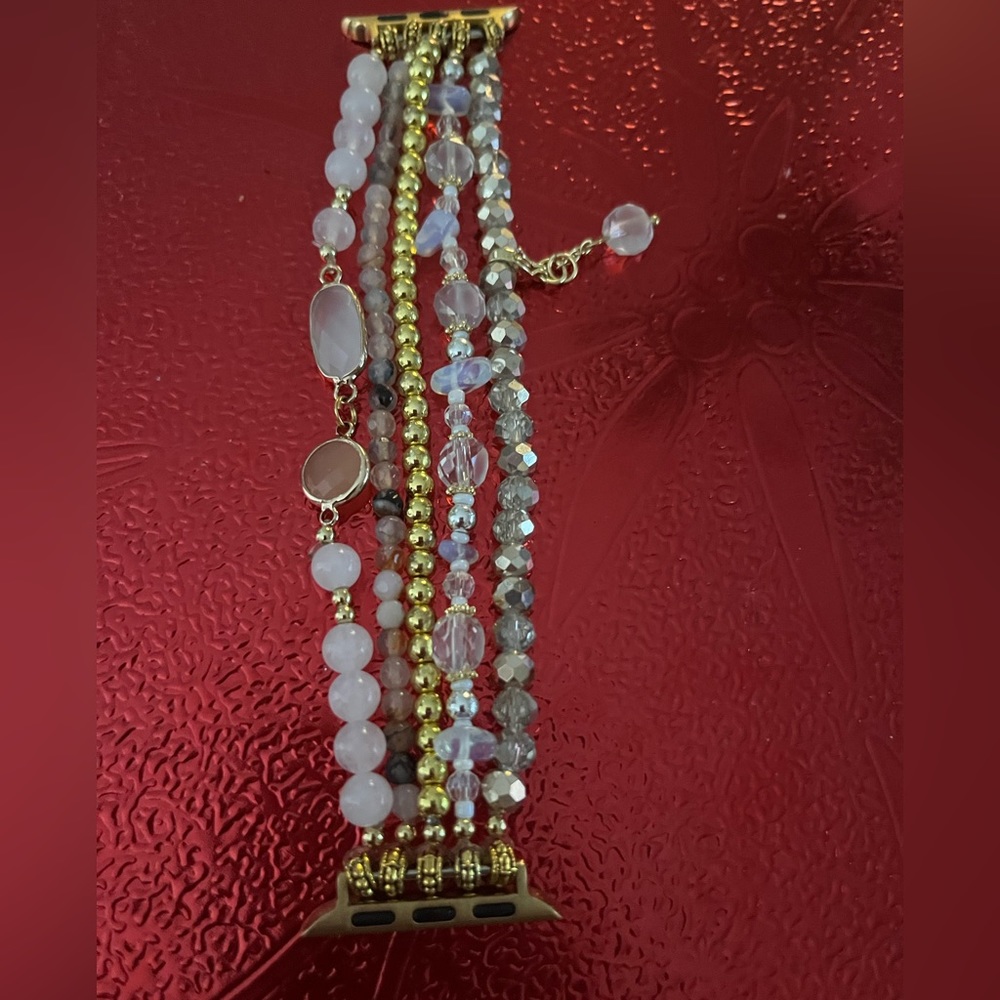 Stretch apple watch strap - Pearly rosette